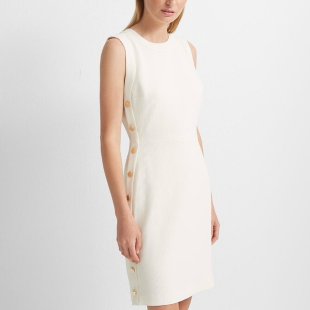Button Sheath Dress - New With Tags - NEVER WORN - Ivory size 6